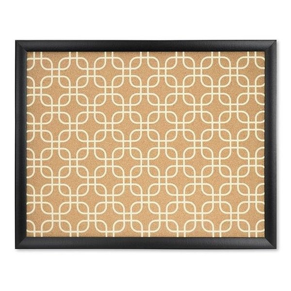 U Brands UBrands Cork Bulletin Board  20 x 16 Inches  Black Wood Frame  Fashion Design Print 305U00-01